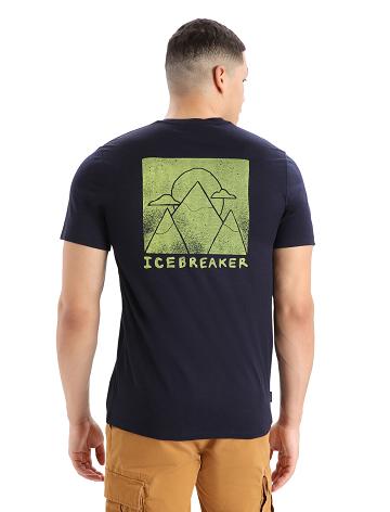 Midnight Navy Icebreaker Merino Tech Lite II Short Sleeve Alp Ascension Men's T Shirts | AU 1170HAPK